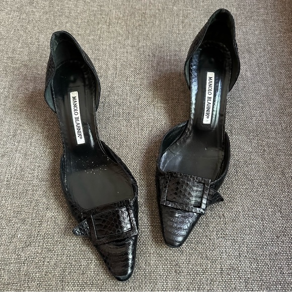 Vintage Manolo Blahnik python heels - Picture 1 of 5